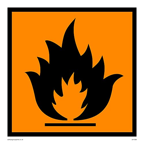 Pack of five - Flammable (chip) Sign - 150x150mm - S15, 150 x 150 mm