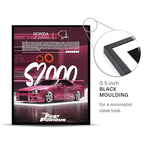 Image of Posternet HONDA S2000 Wall Poster Frames | 12x18 inch | Fast and Furious Themed JDM Cars | Hanging Wall Artwork Frames for Living Room, Bedroom, Office and Etc