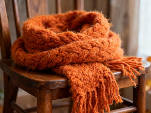 Image of ProKart Premium Blankie Wool, Plush & Cuddly, Chenille Yarn Supersoft Hand Knitting Wool Ball | Blanket Thick /Mottu Yarn Ball Suitable for Hand Knitting and Crocheting (Bright Orange, 100gms x 1 Pack)