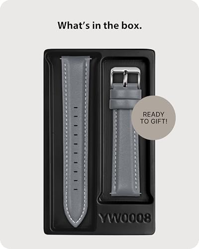 Fullmosa Watch Band, Quick Release Leather Watch Strap for Men Women, Replacement Bands Width 14mm 16mm 18mm 19mm 20mm 21mm 22mm 24mm