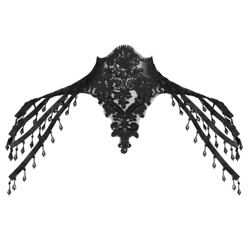 Charmian Women's Steampunk Victorian Chain Shoulder Wrap Cape Collar Choker