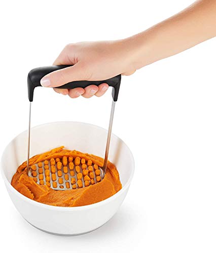 Foto von Yolococa Küchenstampfer Kartoffel Stampfer Edelstahl Kartoffelpresse für Gemüse und Früchte