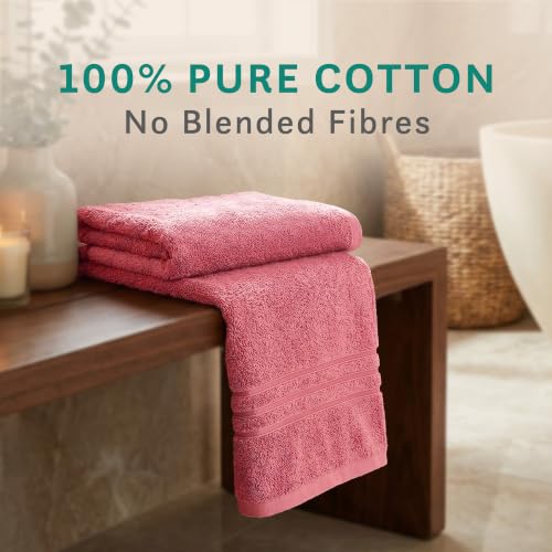 Image of MYTRIDENT Comfort Living Bath Towel, Apple Red, 70x140 cms | 100% Cotton, 400 GSM, Quick Drying, Travel Friendly, 1 Piece