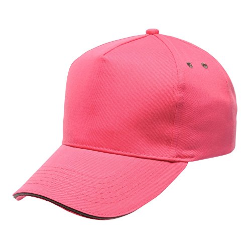 Regatta Men's Amston 5 Panel Cap with Sandwhich Peak Baseball Cap, Pink (Hot Pink/Seal Grey), One Size (Manufacturer Size:Single Size)
