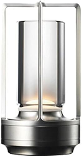 Miniatura 1 de 2600MAh recargable llevó la lámpara de mesa moderna del ajuste táctil de la lámpara de mesa para el restaurante del dormitorio plata