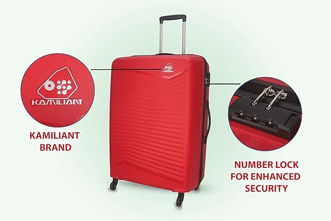 Image of American Tourister Plastic Kamiliant Polycarbonate 79 Cm 4W Hard Spinner Strolly /Luggage /Trolley Bag (W.RED)