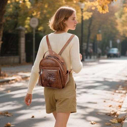 Image of Mini Backpack Purse for Women,Vegan Leather Small Backpack for Daily | Embossed Lightweight Water-Resistance Travel Mini Fashion Daypack Bag,Ladies Casual Backpack Purse Gift Choice for Women