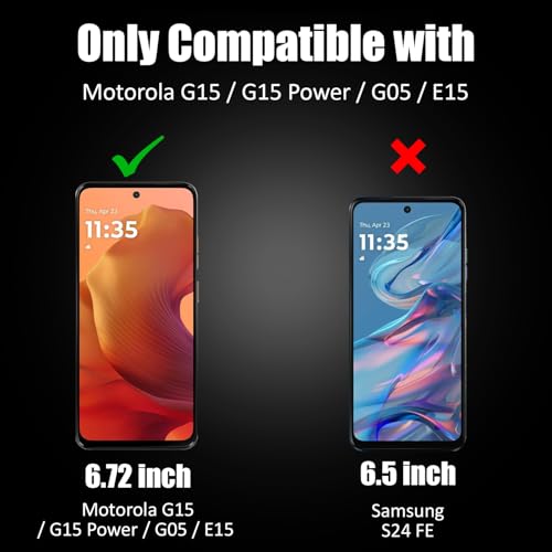 Image of AIBEX Tempered Glass for Motorola G15 / Motorola G15 Power /Motorola G05 / Motorola E15 | 9H Hardness | Anti-Glare & Anti-Fingerprint | Water Resistant|Edge-to-Edge Full Screen Protector|Bubble-Free