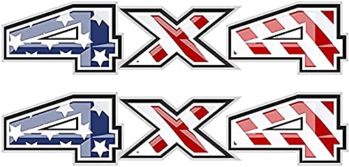 Photo 1 of 2PC 4X4 Decals USA Flag Bedside Truck Stickers (2015, 2016, 2017, 2018) (USA Flag)