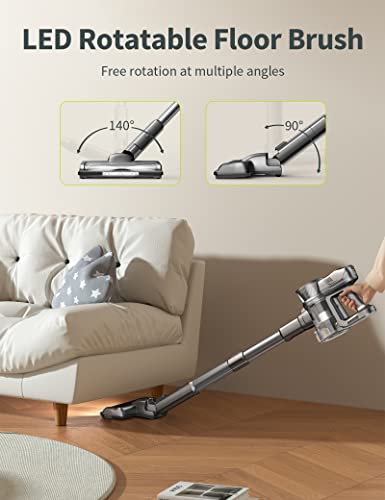 Kalado Cordless Vacuum Cleaner,26Kpa Powerful Suction Stick Vacuum,40Min Runtime Detachable Battery,80000Rpm Brushless Motor,Led Display,6 In 1 Lightweight Upright Vacuum For Pet Hair Carpet Car Floor #TOP3