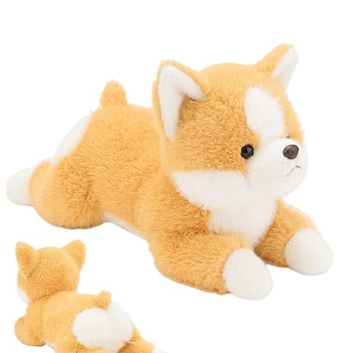 Stoffhund Plüschtier - Weiches Begleitspielzeug Aus Plüsch,Kuschelpuppe Mit Kissenfunktion | Für Kinder Jugendliche Erwachsene Und Sammler Bei Spielzeit Schlafenszeit Im Kinderzimmer Wohnzimmer Bett