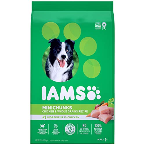 IAMS PROACTIVE HEALTH Adult Minichunks Small Kibble High Protein Dry Dog Food with Real Chicken, 15 lb. Bag