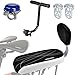 Set di cuscini per sedile posteriore per bicicletta, seggiolino per bici portabambini con bracciolo poggiapiedi Cuscino per sedile schienale per bicicletta Campanello (Nero Bianco)