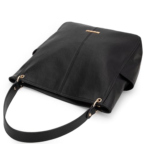 Image of Montana West Hobo Purse for Women 2pcs Handbag Set Shoulder Bag Soft Washed Leather Top Handle Satchel with Wallet MWC2-115BBK