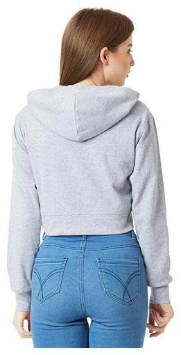 Image of Girls and Womens Long Sleeve Casual Solid Crop Top Hoodies (Foe Summer and Winterwear Both)