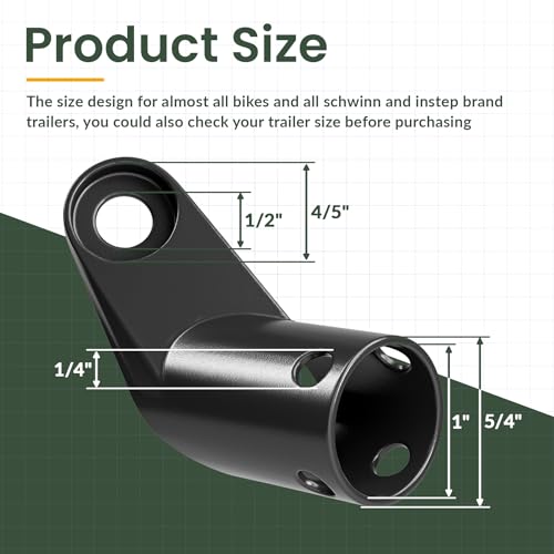 Titanker Upgraded Bike Trailer Hitch for Schwinn, Bike Trailer Coupler Bike Trailer Attachment for Instep, Bike Trailers Adapter for Cargo Trailer (2 PCS-Black)