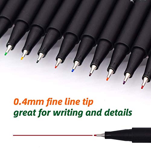 twohands journal penscolored planner pensfine tipfinelinerfine point markers for journalingwritingcoloringdrawing24 colors 902171