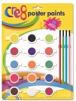 Poster Paints - 15 Colors with brush