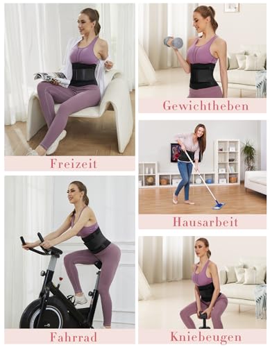 Foto von SIHOHAN Bauchweggürtel, Schwitzgürtel Fitness Gürtel, Verstellbarer Taille Trimmer Gürtel Fitnessgürtel, Waisttrainer Taillenformer, Bauchgürtel für Herren und Damen（Schwarz, XL）
