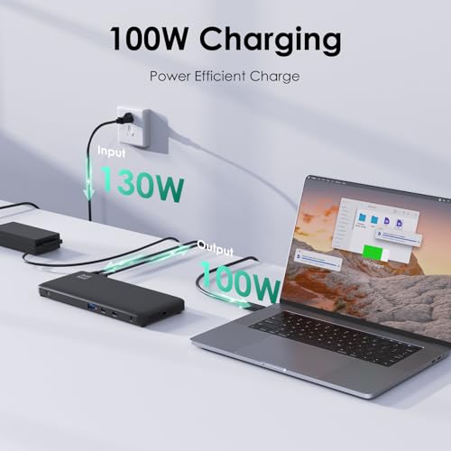Image of Laptop Docking Station, 12-in-1 USB-C Docking Station, Triple Display with 2xHDMI and 1xDP, 10 Gbps USB-C and 5 Gbps USB-A Data, Ethernet, Audio, 100W Charging for Dell, HP, Lenovo and More