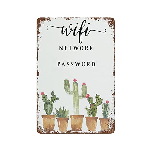 Plaque métal WiFi vintage décorative pour mur de café et maison