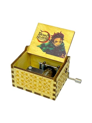 Image of Augen Music Box Gift- Wooden Music Box, Laser Engraved Vintage Music Boxes Birthday /Valentine's Day Gift Demon Slayer (Mini 10), Music