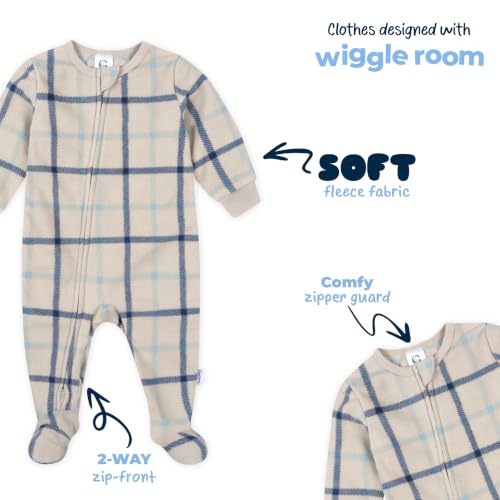 Image of Gerber Baby Boys 2-Pack Flame Resistant Fleece Footed Pajamas