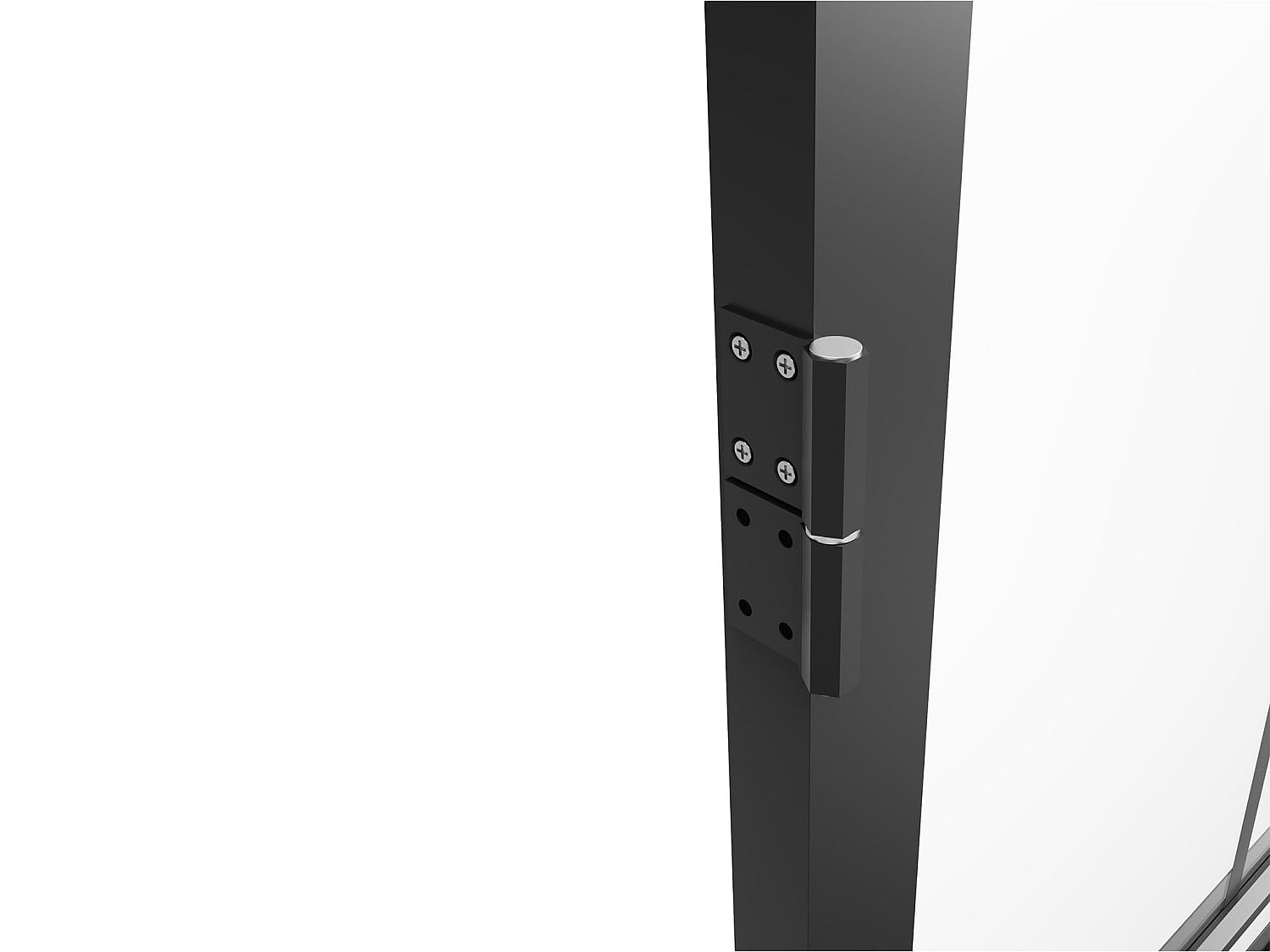 Vente-unique - Cerradura de puerta reversible H204 x L73 cm de aluminio y vidrio templado - SEROTO