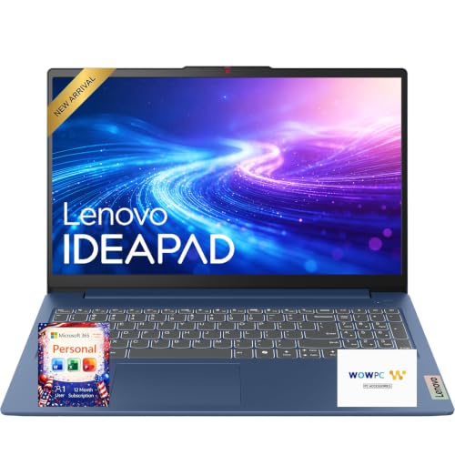 Image of Lenovo IdeaPad Slim 3i Laptop Computer, 15.6 inch FHD Display, 8GB DDR5 RAM, 128GB SSD, Intel N150 CPU, Long Battery Life, Numeric Keypad, Windows 11 with Microsoft 365, Portable for Work & Study