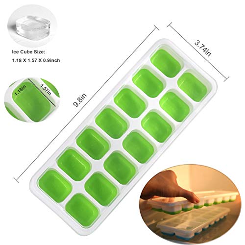 3 Packs Ice Cube Trays Silicone Ice Cube Trays with Lids Easy Release Ice Trays Flexible BPA Free Stackable Ice Cube Trays - Thumbnail 3