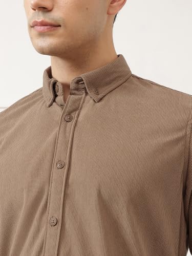 Image of Thomas Scott Men's | Solid | Full Sleeve | Slim Fit | Polyester-Blend | Button Down | Casual Shirt