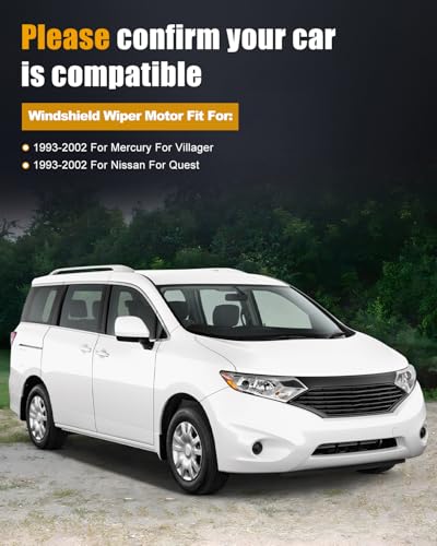 Image of ROADFAR Front Windshield Wiper Motor Fit for Nissan for Quest 1993-2002 | For Mercury For Villager 1993-2002|For Nissan For Quest 1993-2002|Replace 288100B000|XF5Z17508CA|YF5Z17508AA|5 Pins