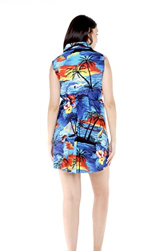 Image of Hawaii Hangover Family Matching Hawaiian Clothes, Sunset Blue | Family matching Hawaiian outfits, Sunset Blue, 100% cotton, machine washable, tropical floral print, luaus, cruises