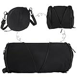 Picture of Tulvixxo Expandable Crossbody Bag, Trendy Waterproof Nylon Wrinkle Fabric Sling Shoulder Purse for Women & Men (Black)