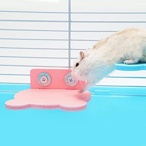 Image of Pink Perch Bird Platform, Double Screw Standing Platform Stand Parrot Climbing Grinding Cage Toy, Comes with Screws, for Small Anminals Mouse Lovebird Finches Exercise