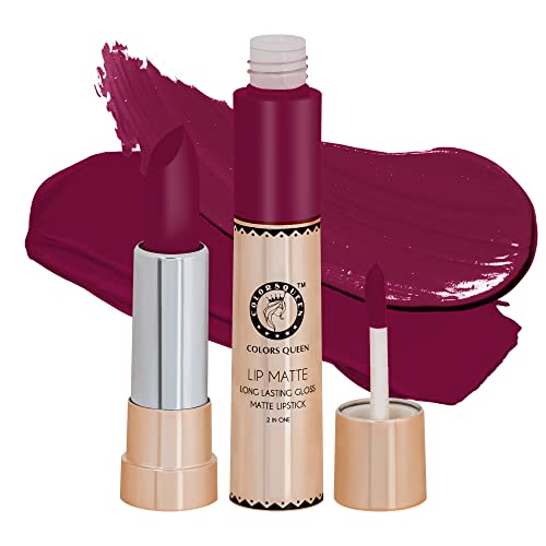 Image of Colors Queen 2 in 1 Matte Lipstick | Lip Matte | Long Lasting Gloss, Waterproof, Non Transferable| (21 - Glam Pink, 8g)