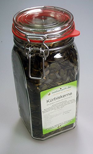 Naturix24 – Kürbiskerne ganz – im Drahtbügelglas 1550 ml