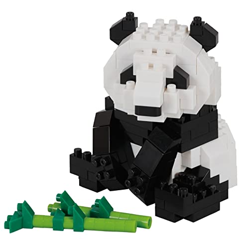 Bandai - Nanoblock Giant Panda, kit de construção 3D em miniatura, detalhado e realista, ideal para amantes dos animais - NBC328