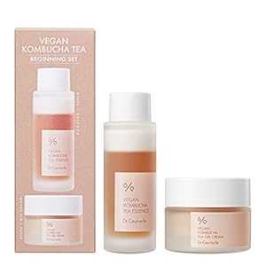 Dr.Ceuracle by leegeehaam Vegan Kombucha Tea Beginning Set – Korean Skincare Starter Kit, Essence (50 ml / 1.69 fl oz) and Gel Cream (30g / 1.05 oz)