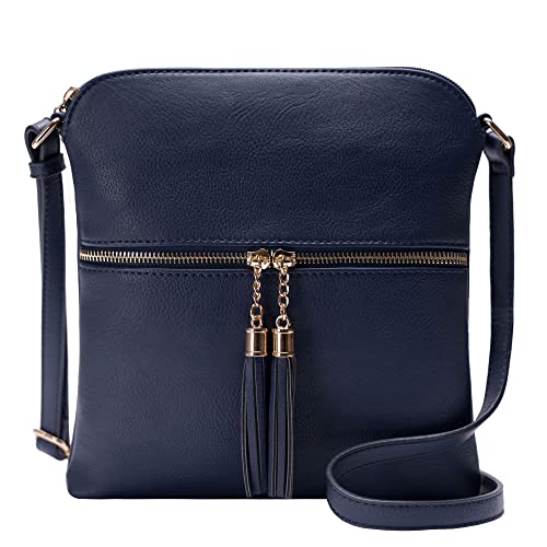 Image of Solene Womens Lightweight Medium Crossbody Purse with Tassel, Perfect Size Crossbody Bags for Daily Use, travel