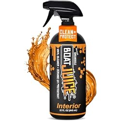 Boat Juice Interior 2-in-1 Boat Cleaner & Ceramic UV Protectant Spray, 32oz | Cleans and protects vinyl seats, upholstery, carpet, plastic, foam decks; restores shine, UV shield; orange creamsicle scent