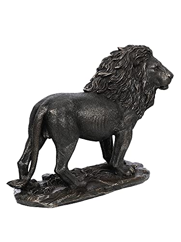 Image of eCraftIndia Handcrafted Polyresin and Bronze Lion Statue Animal Figurine Decorative Showpiece for Home, Living Rooms, Office, Entertainment Spaces for Wildlife Enthusiasts