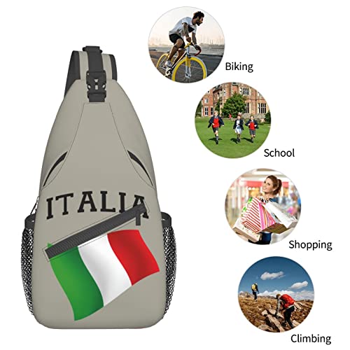 Mochila bandolera con bandera italiana unisex miniatura 7