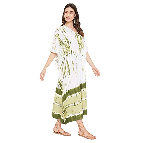 Image of Oussum Women Kaftan Plus Size Polyester Summer Lightweight Caftan Swimsuit Cover Ups Maxi African Mumu Lounge House Dress