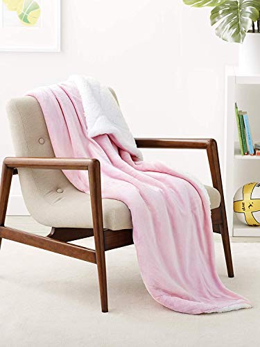 Image of VAS COLLECTIONS Flannel Sherpa Baby Blanket | 2-Layer Soft & Fluffy AC Blanket | 250 GSM, 800 g Lightweight All-Season Wrapping Sheet for Newborns (Baby Pink, 130 x 105 cm, 3-24 Months)