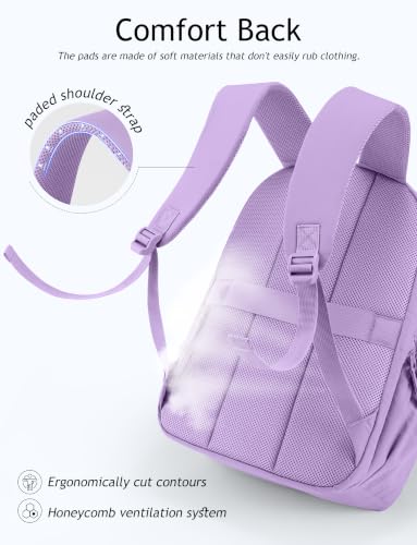 Image of Uselike Travel Backpack for Women, 15.6 Inch Laptop Backpack, Quilted College Bookbag, Cute Work Backpacks, Water Resistant (Lavender Purple)