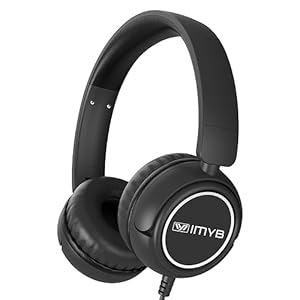 Kids Headphones Wired, Stereo Foldable Tangle-Free 3.5mm Jack Adjustable On-Ear Headphones for Kids/Toddlers/Children/Teens/Boys/Girls/School/Ipad/Tablet/Kindle/Phones/Travel/Plane (Black)