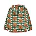 Aflyko Girls' Fleece Capybara Cute Plaid Green Zip-Up Hoodie Fleece Outerwear Kids Pink Hooded Jacket Children's Fashion Outwear Coat Warm Sweatshirt 4T