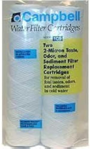 Campbell 1c9-12 Taste & Odor Filter Cartridge, 2 Micron, 9 3/4", 2 Pack image 2