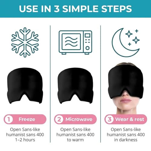 Image of LUMONY Migraine Relief Cap for Headache & Migraine Pain | Hot & Cold Therapy Cooling Gel Mask | Sinus, Stress, Tension Relief Head Wrap | Reusable Ice Pack Cap for Men & Women (Multicolor)